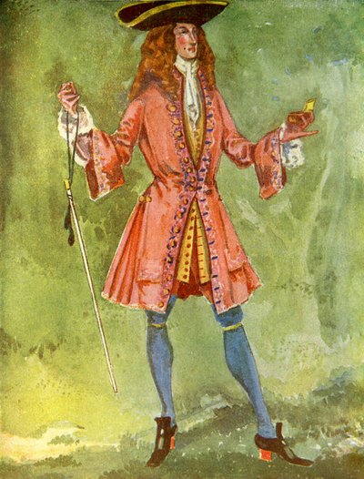 Mannenkostuum in het bewind van Anne I (1702-1714) door Dion Clayton Calthrop